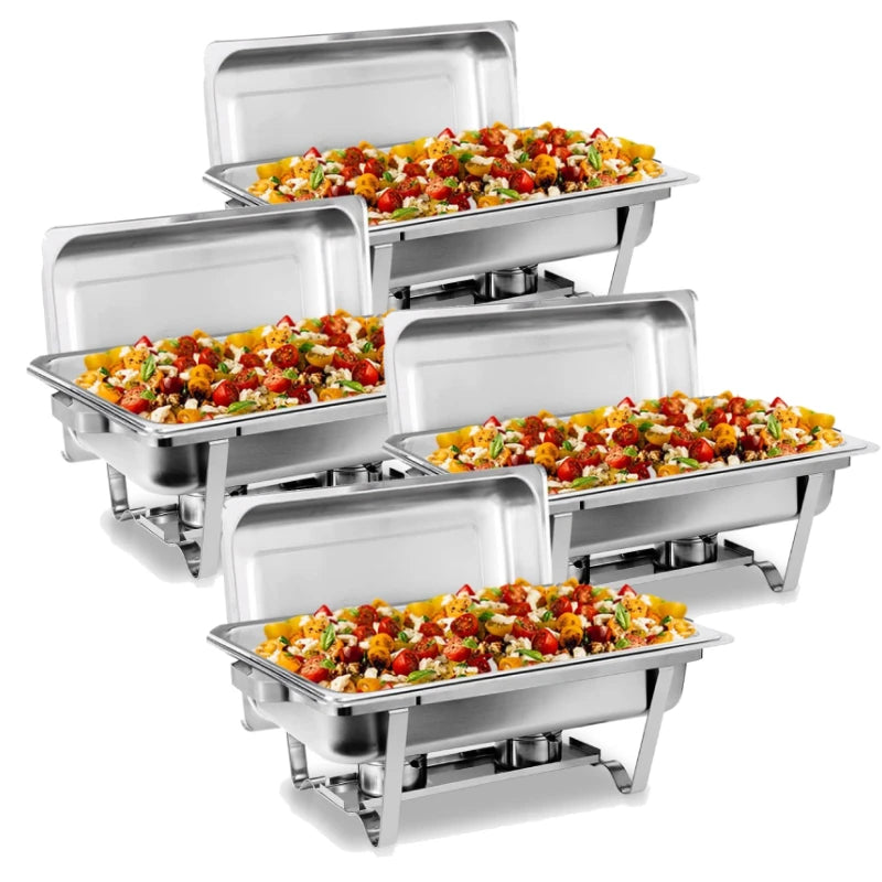 Stainless Steel Chafing Dish Buffet Set With Lids Holders