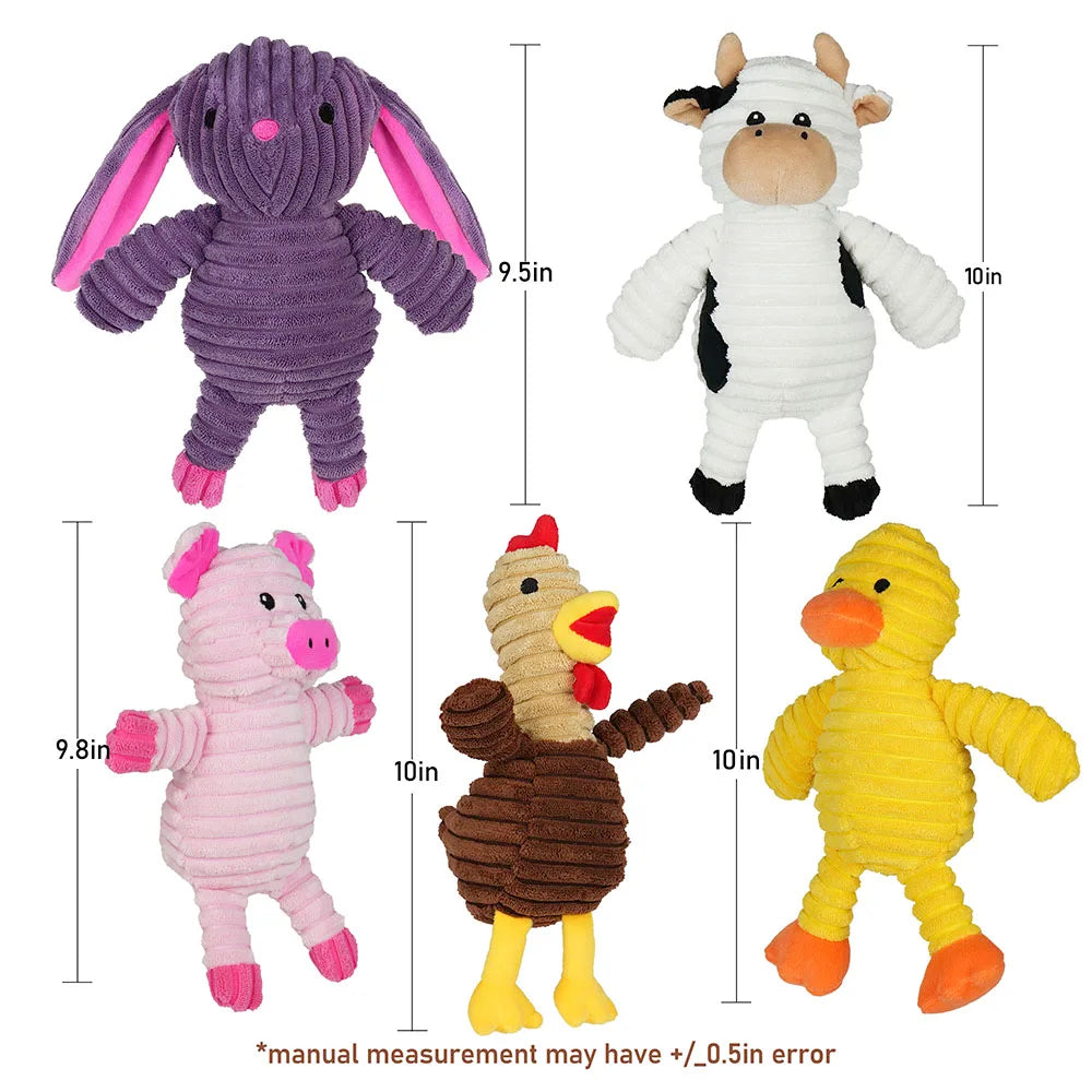 Assorted Plush Squeaky Dog Toys