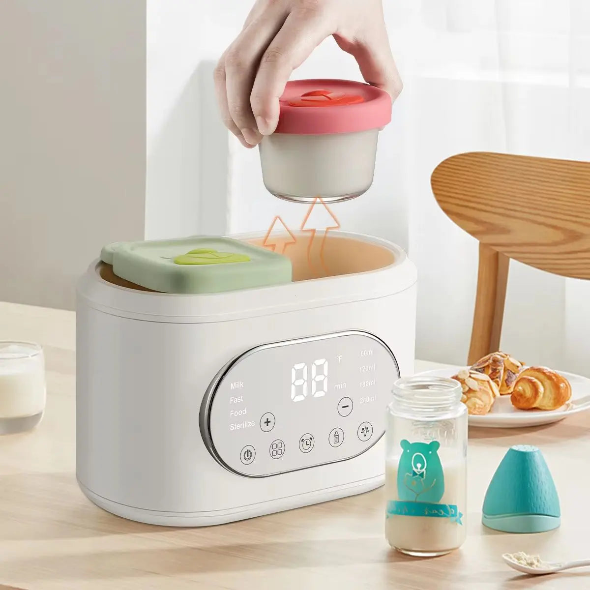 Hign-concerned 10-in-1 Baby Bottle Warmer Dual Heating With Timer