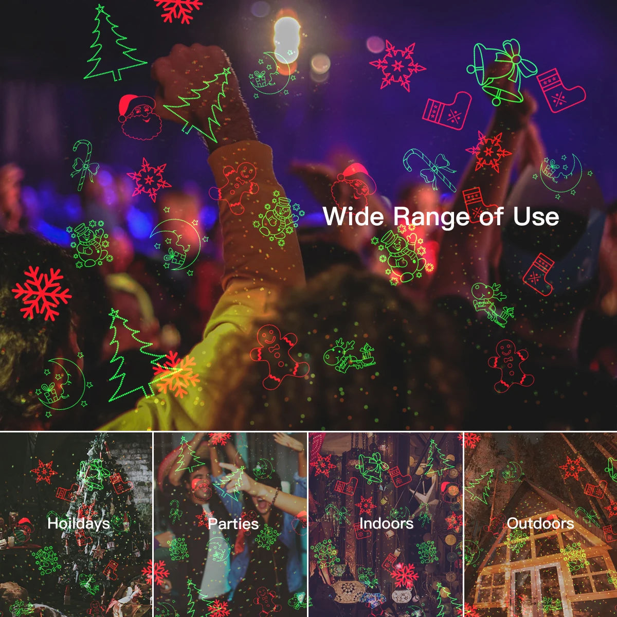 DXst Christmas Outdoor Projector Lights With Remote 12 Patterns
