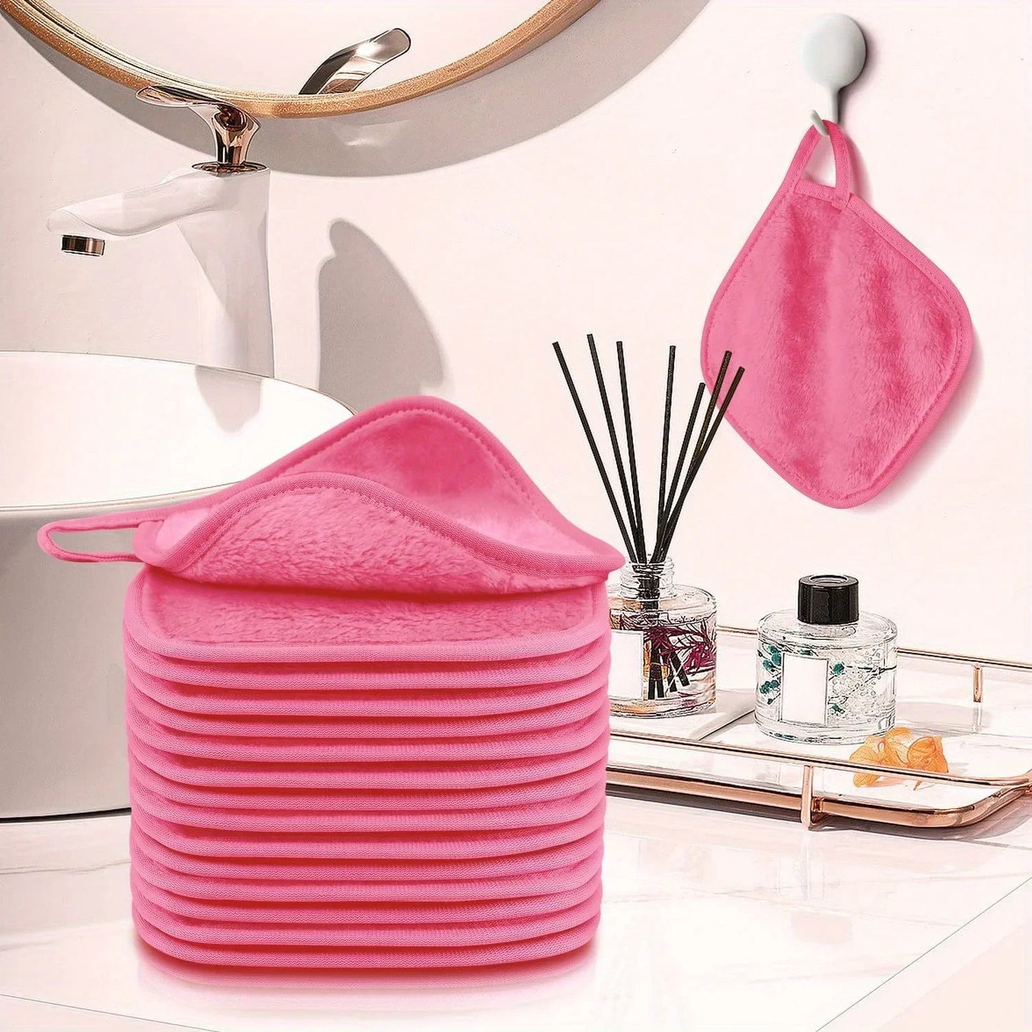 12 Pack Microfiber Makeup Remover Cloths For Face And Eyes Lips Reusable Soft Pads