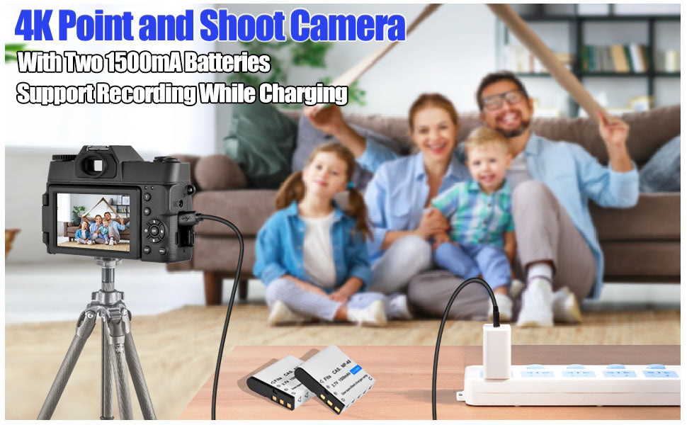 Focal Length 4K Camera For YouTube Vlogging With WiFi