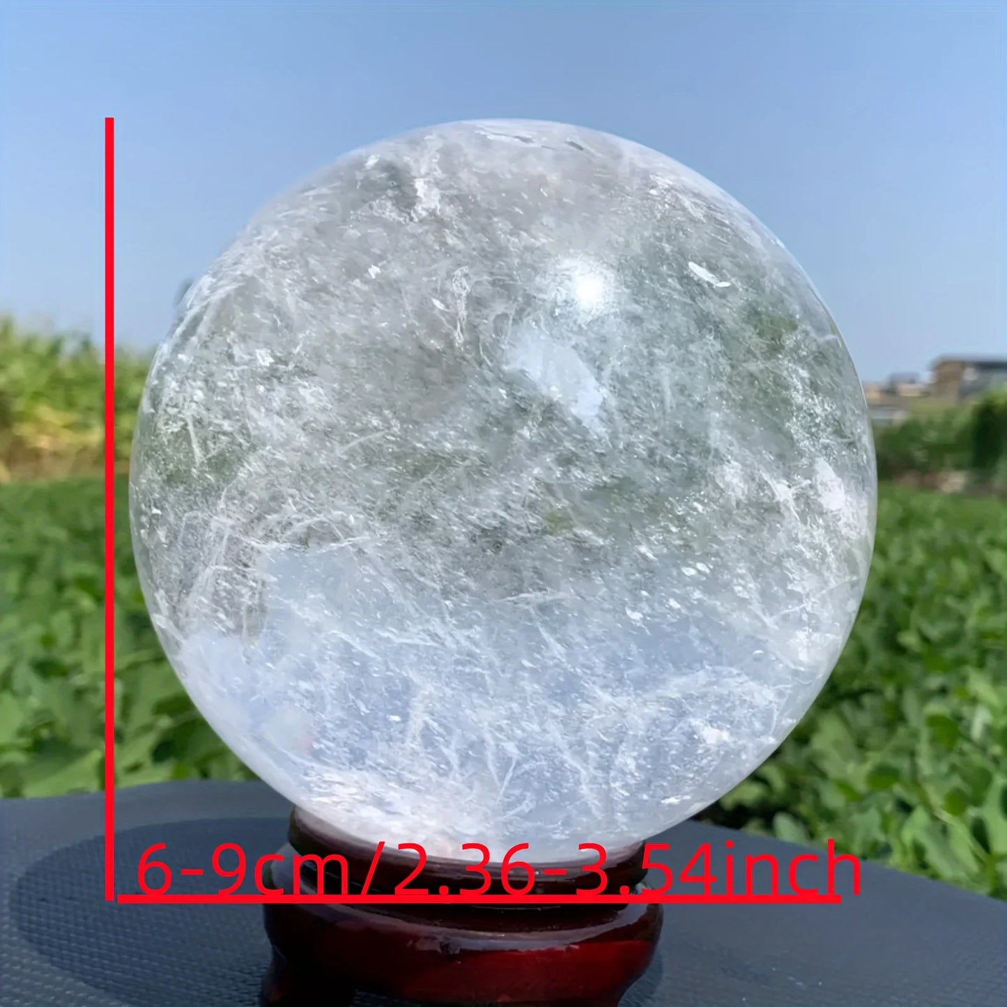 CrystalHola Clear Quartz Sphere Carved Ball For Home Decor Gift