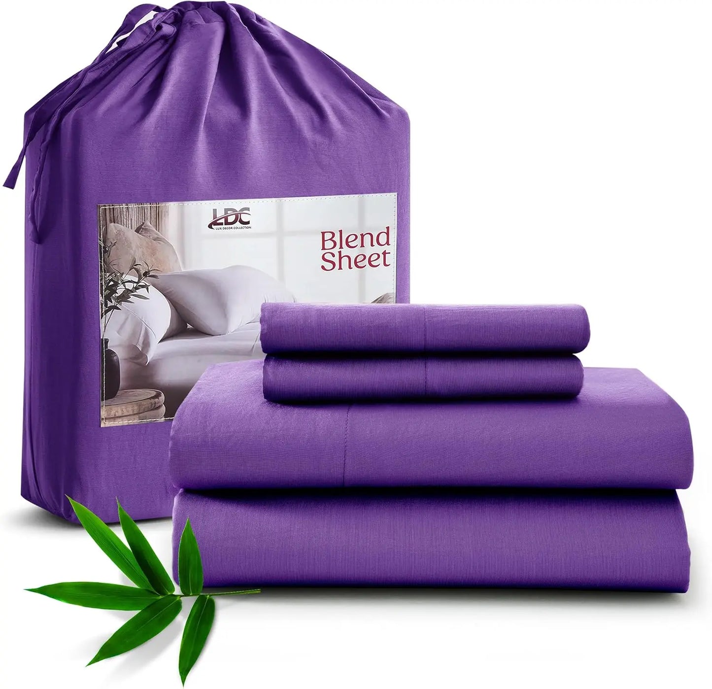 LDC Lux Decor Bamboo Rayon Bed Sheet Set Soft Hotel Luxury Bedding