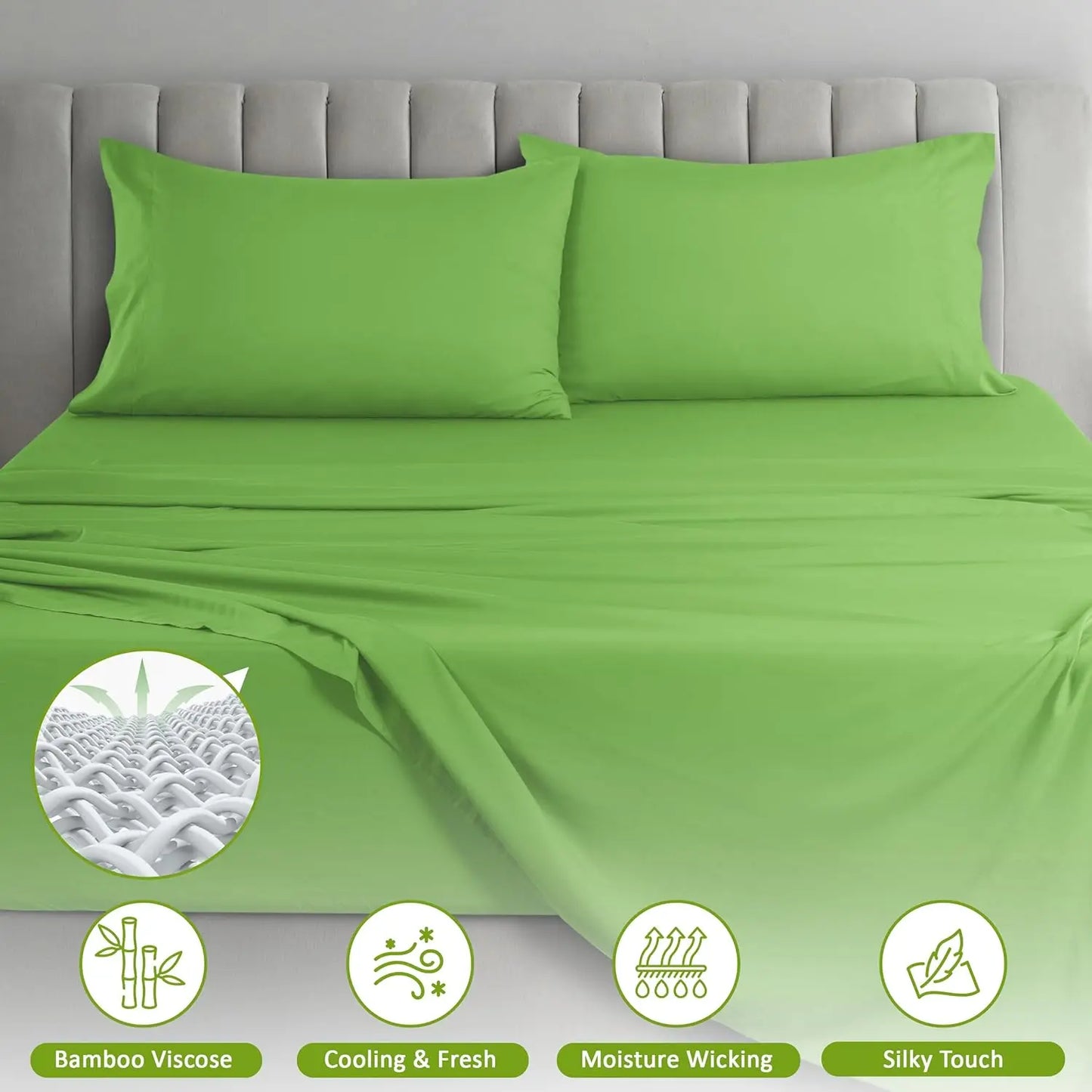LDC Lux Decor Bamboo Rayon Bed Sheet Set Soft Hotel Luxury Bedding