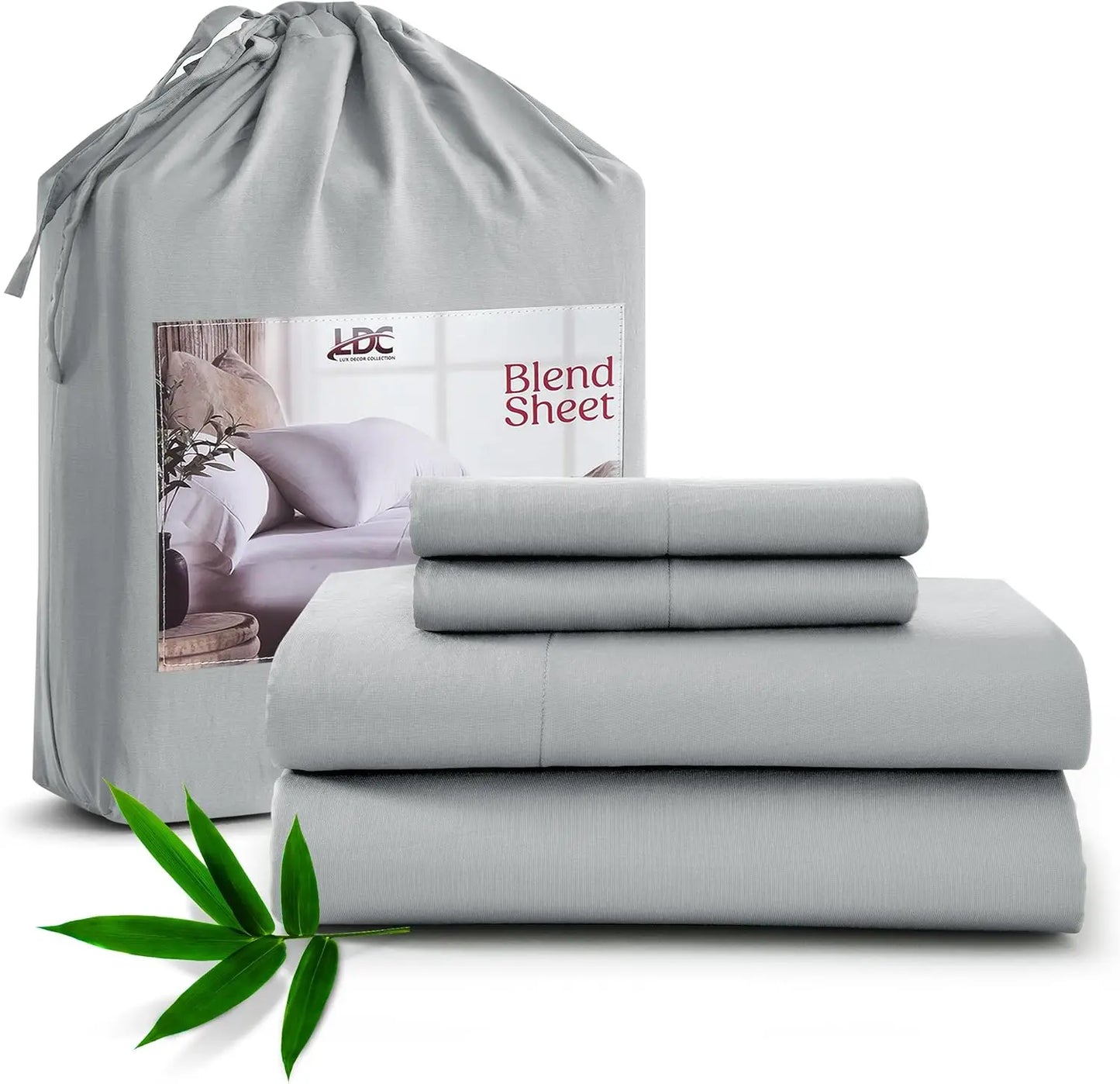 LDC Lux Decor Bamboo Rayon Bed Sheet Set Soft Hotel Luxury Bedding