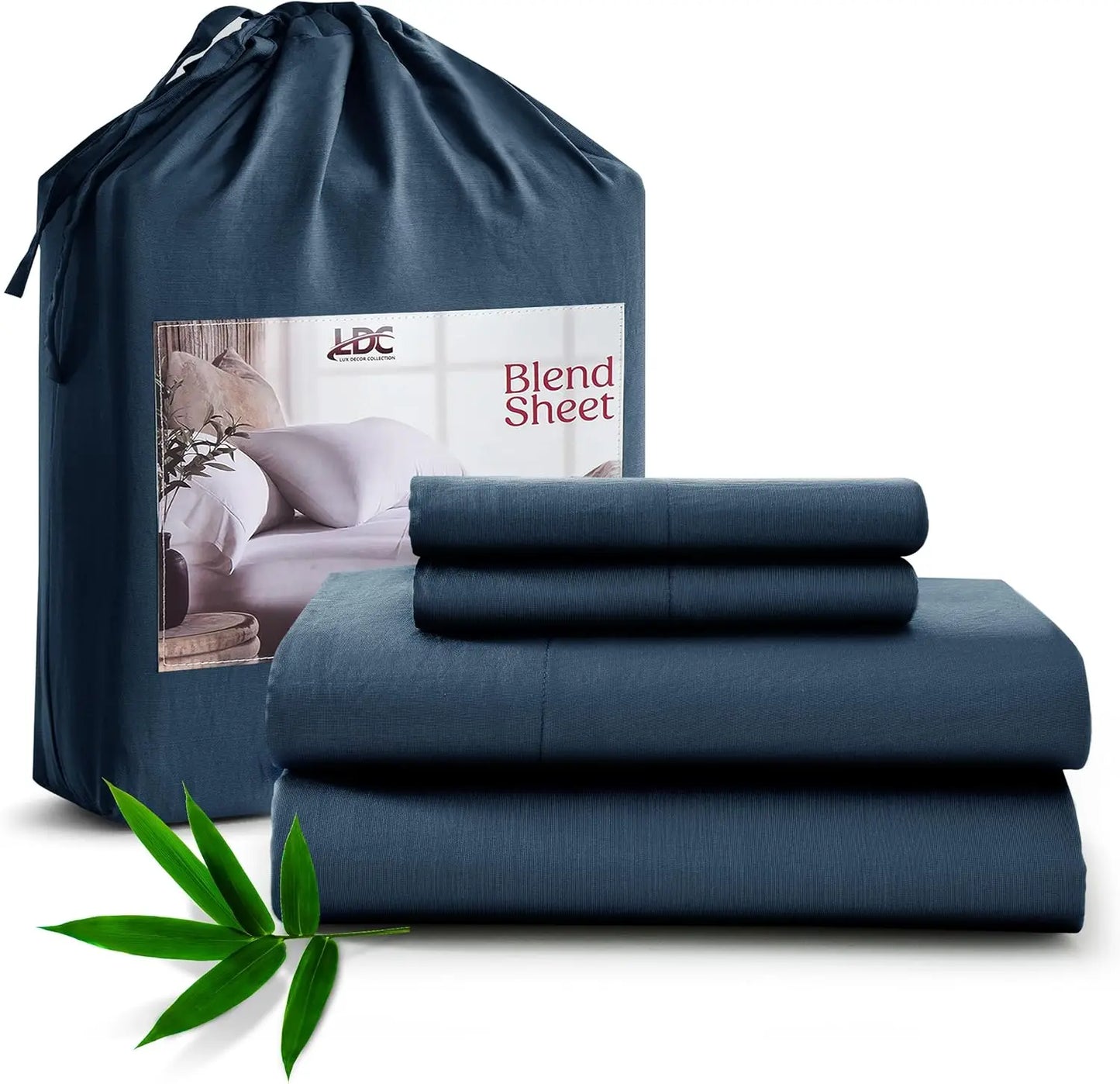 LDC Lux Decor Bamboo Rayon Bed Sheet Set Soft Hotel Luxury Bedding