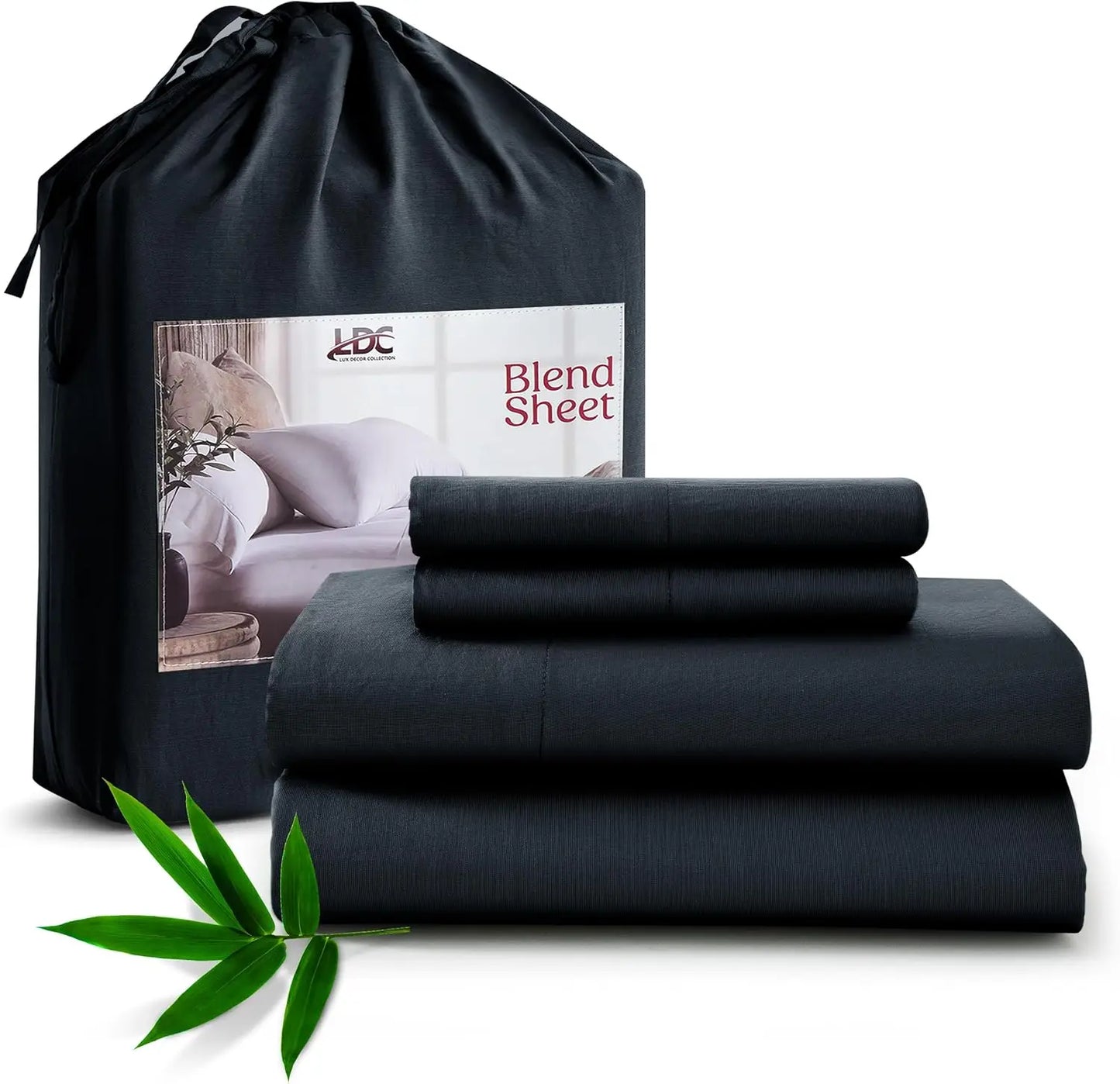 LDC Lux Decor Bamboo Rayon Bed Sheet Set Soft Hotel Luxury Bedding