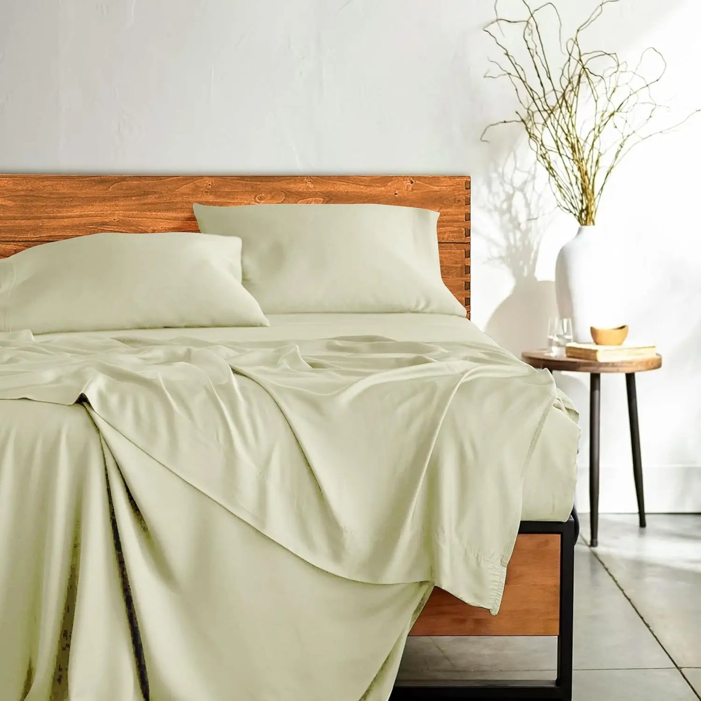 LDC Lux Decor Bamboo Rayon Bed Sheet Set Soft Hotel Luxury Bedding