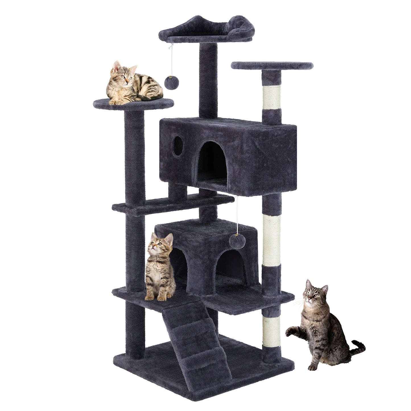 JHK Four-Level Cat Tree Tower Play House With Sisal Scratching