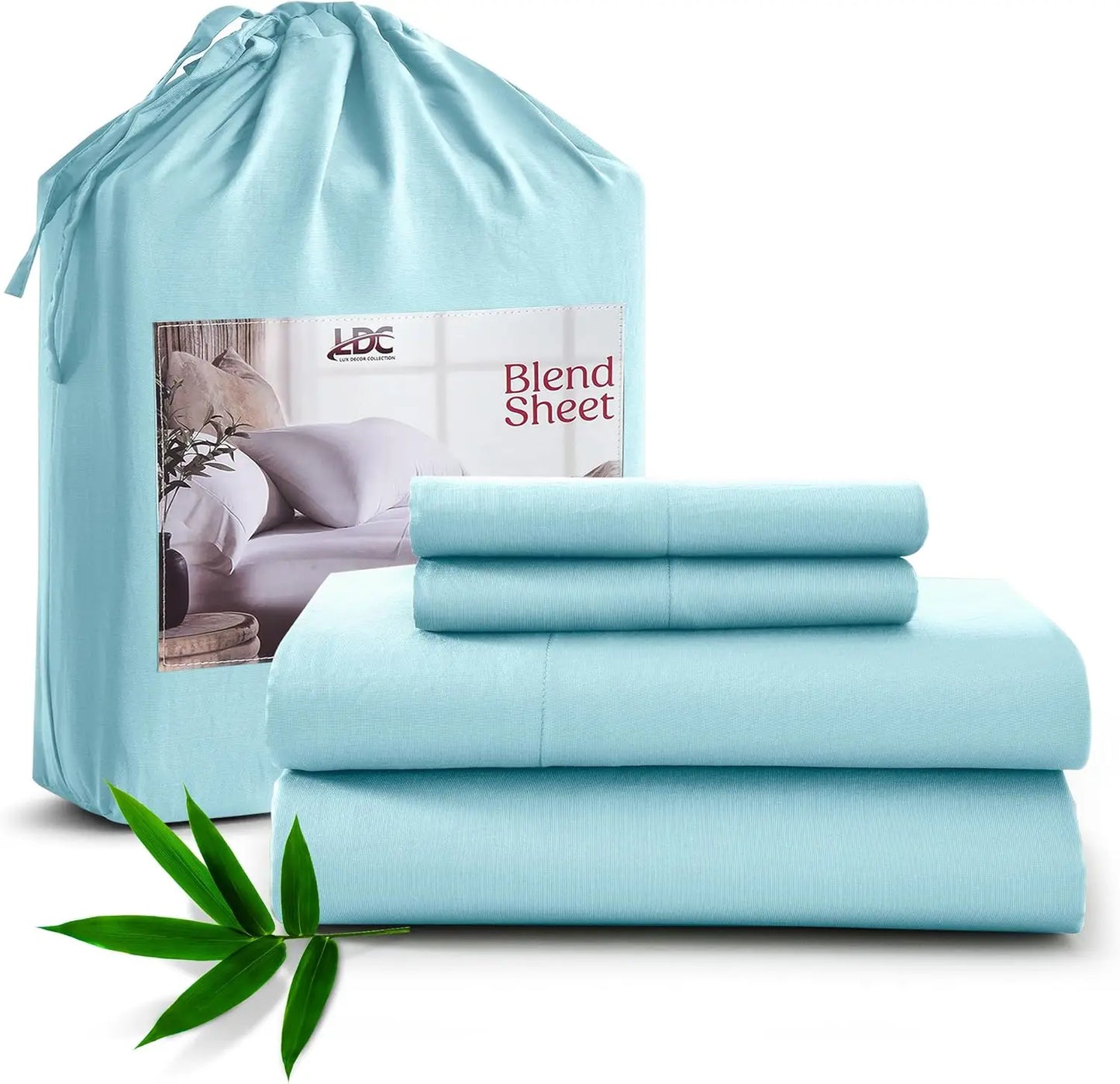 LDC Lux Decor Bamboo Rayon Bed Sheet Set Soft Hotel Luxury Bedding