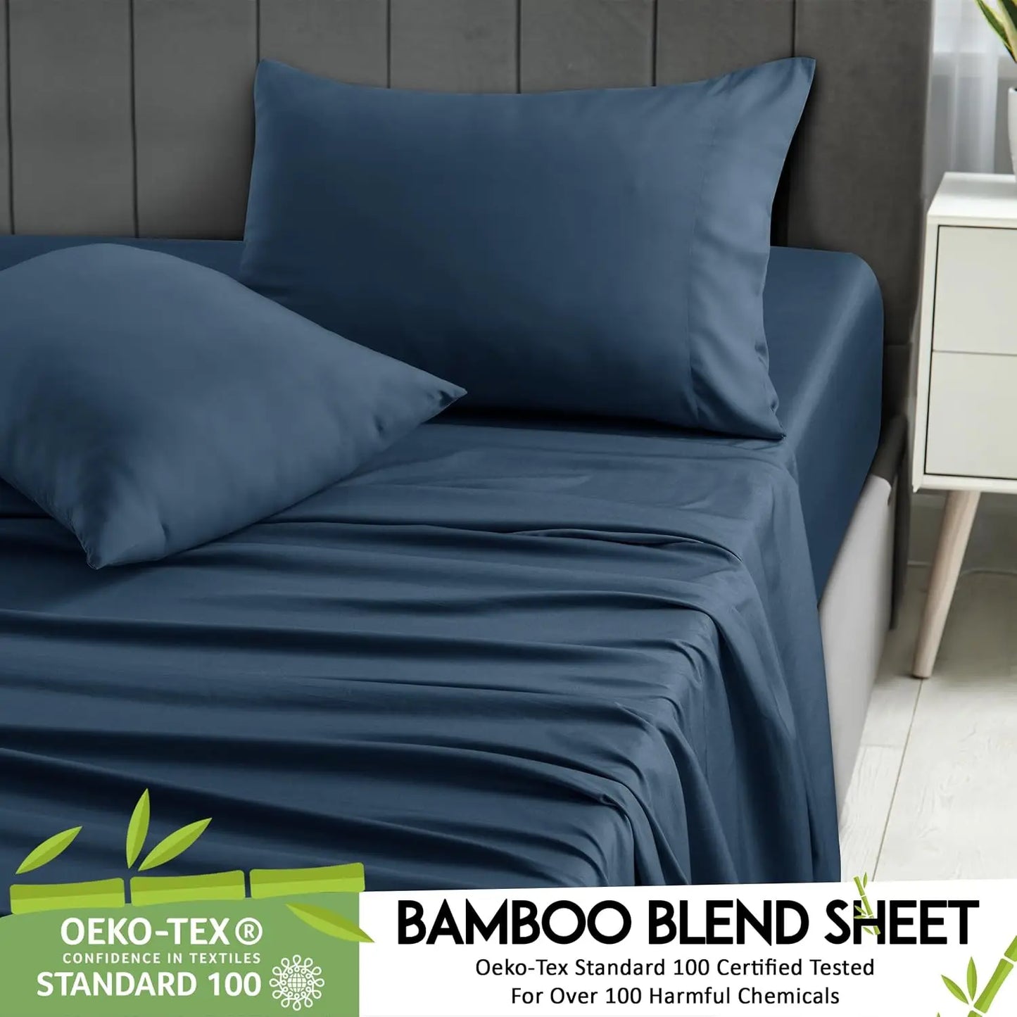 LDC Lux Decor Bamboo Rayon Bed Sheet Set Soft Hotel Luxury Bedding