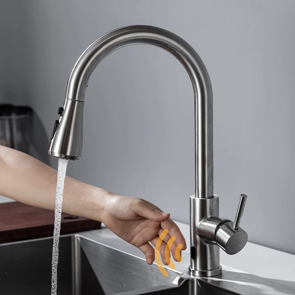 DQOK Touchless Pull Out Kitchen Faucet With Infrared Sensor