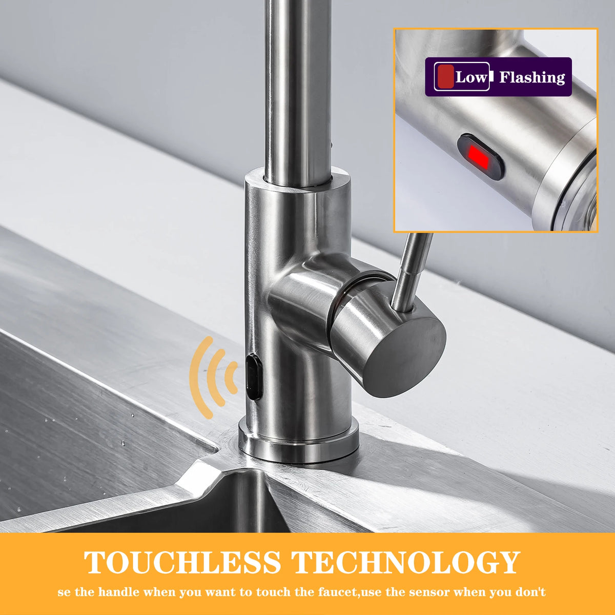 DQOK Touchless Pull Out Kitchen Faucet With Infrared Sensor