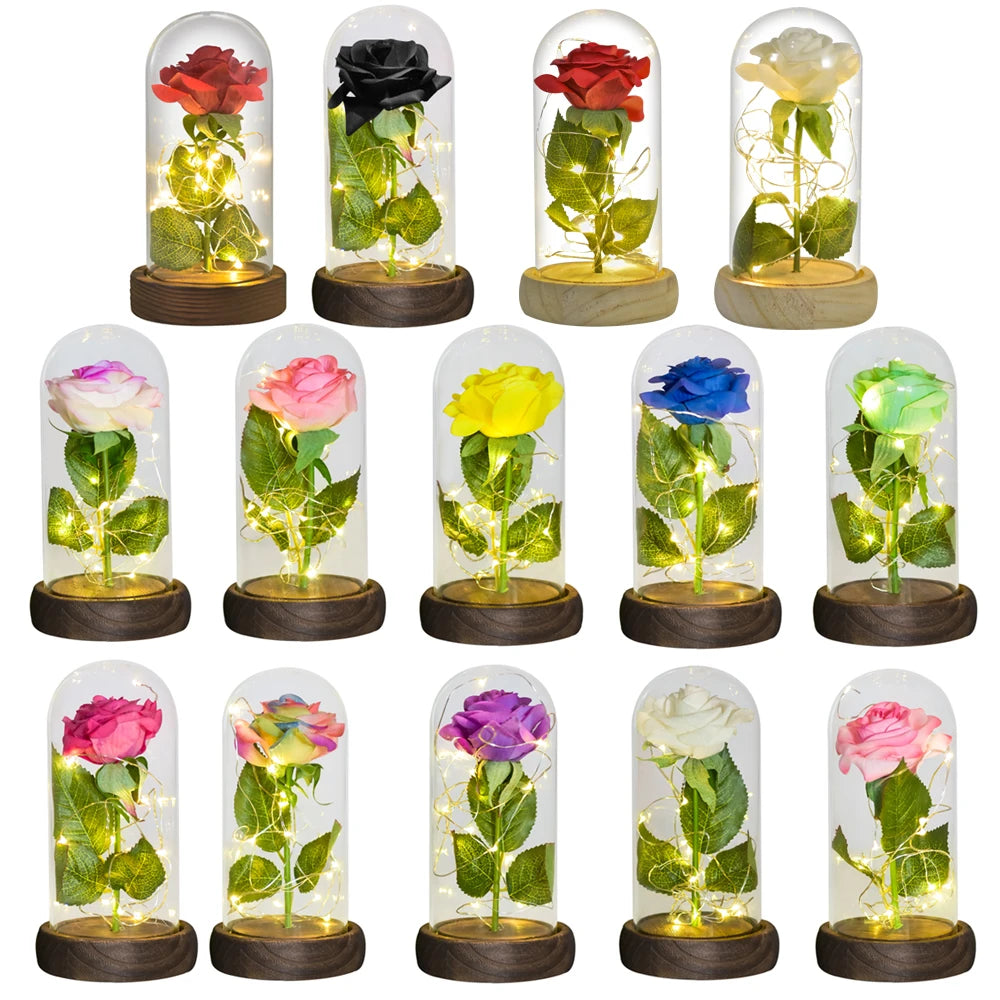 Ainyrose Beauty And The Beast Eternal Rose Glass Dome Decor