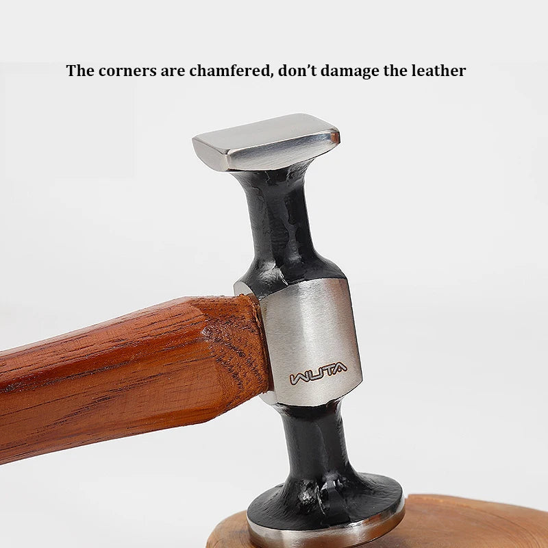 WUTA Leather Mallet Hammer Double Head Cobbler Carbon Steel Professional