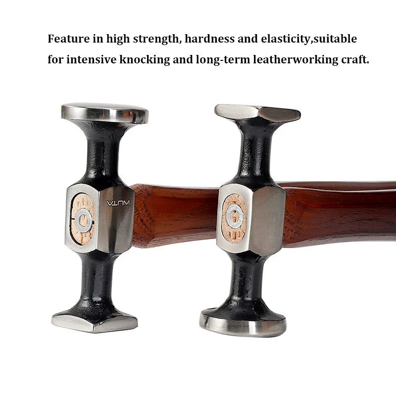 WUTA Leather Mallet Hammer Double Head Cobbler Carbon Steel Professional