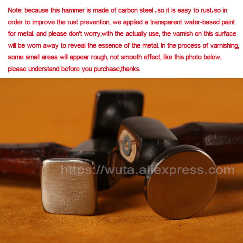 WUTA Leather Mallet Hammer Double Head Cobbler Carbon Steel Professional