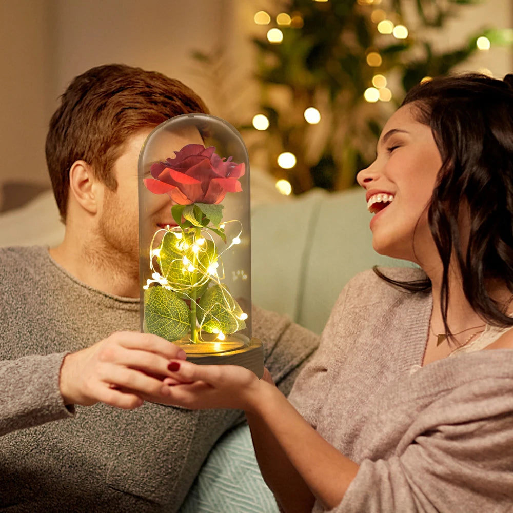 Ainyrose Beauty And The Beast Eternal Rose Glass Dome Decor