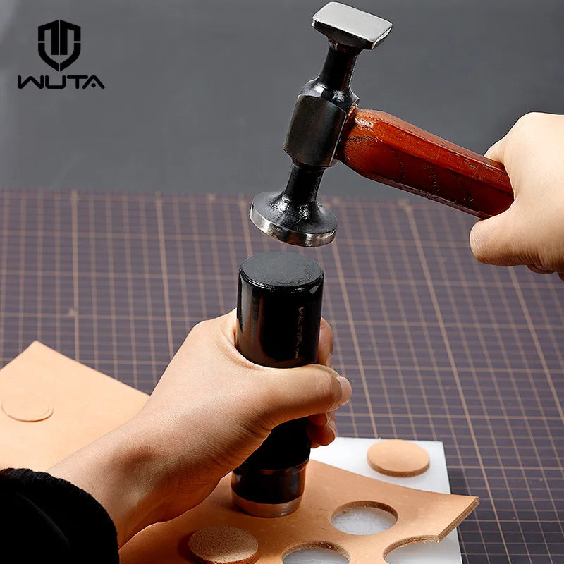 WUTA Leather Mallet Hammer Double Head Cobbler Carbon Steel Professional