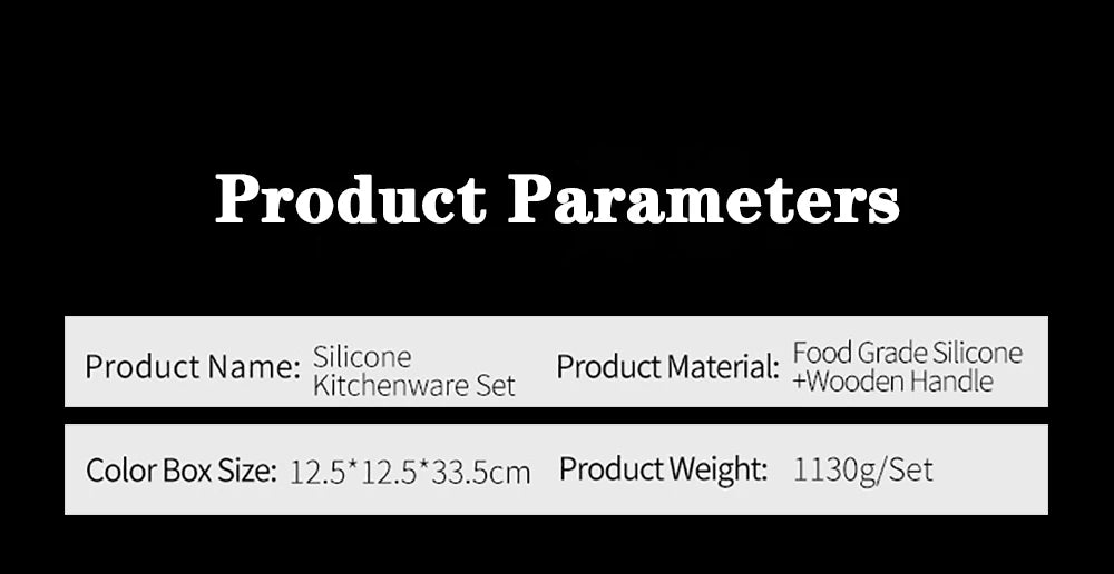 Feature Silicone Utensils Set Nonstick Spatulas Handles