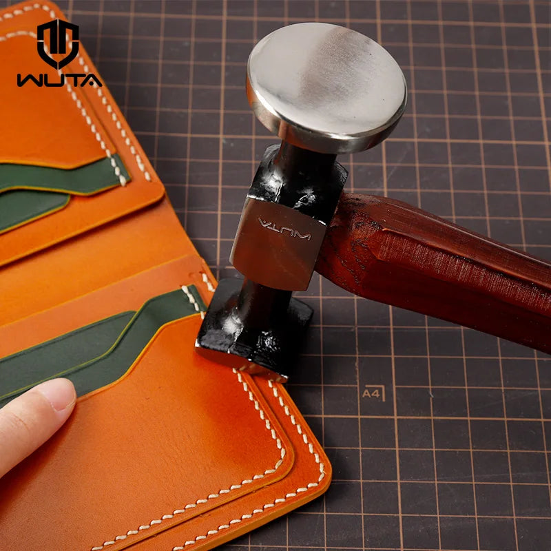 WUTA Leather Mallet Hammer Double Head Cobbler Carbon Steel Professional