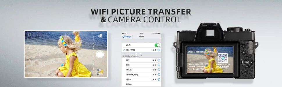 NBD 48MP Digital Camera With WiFi App Control 4K Autofocus