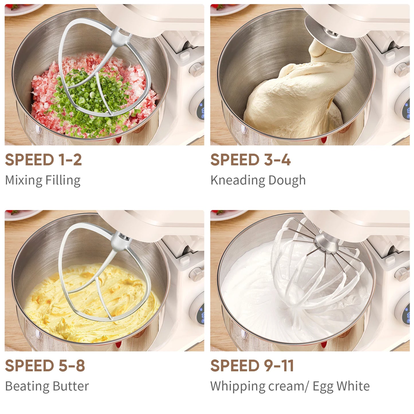 Biolomix Kitchen Stand Mixer 1200W 11 Speed Digital OLED