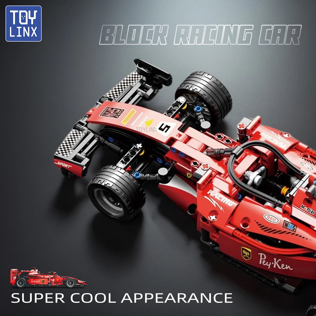 KAVOWORLD Racing Car Building Sets MOC Model Toy for STEM