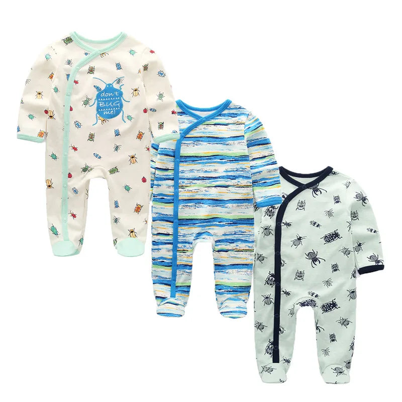 Pure Cotton Baby Romper Jumpsuit Long Sleeve Footies