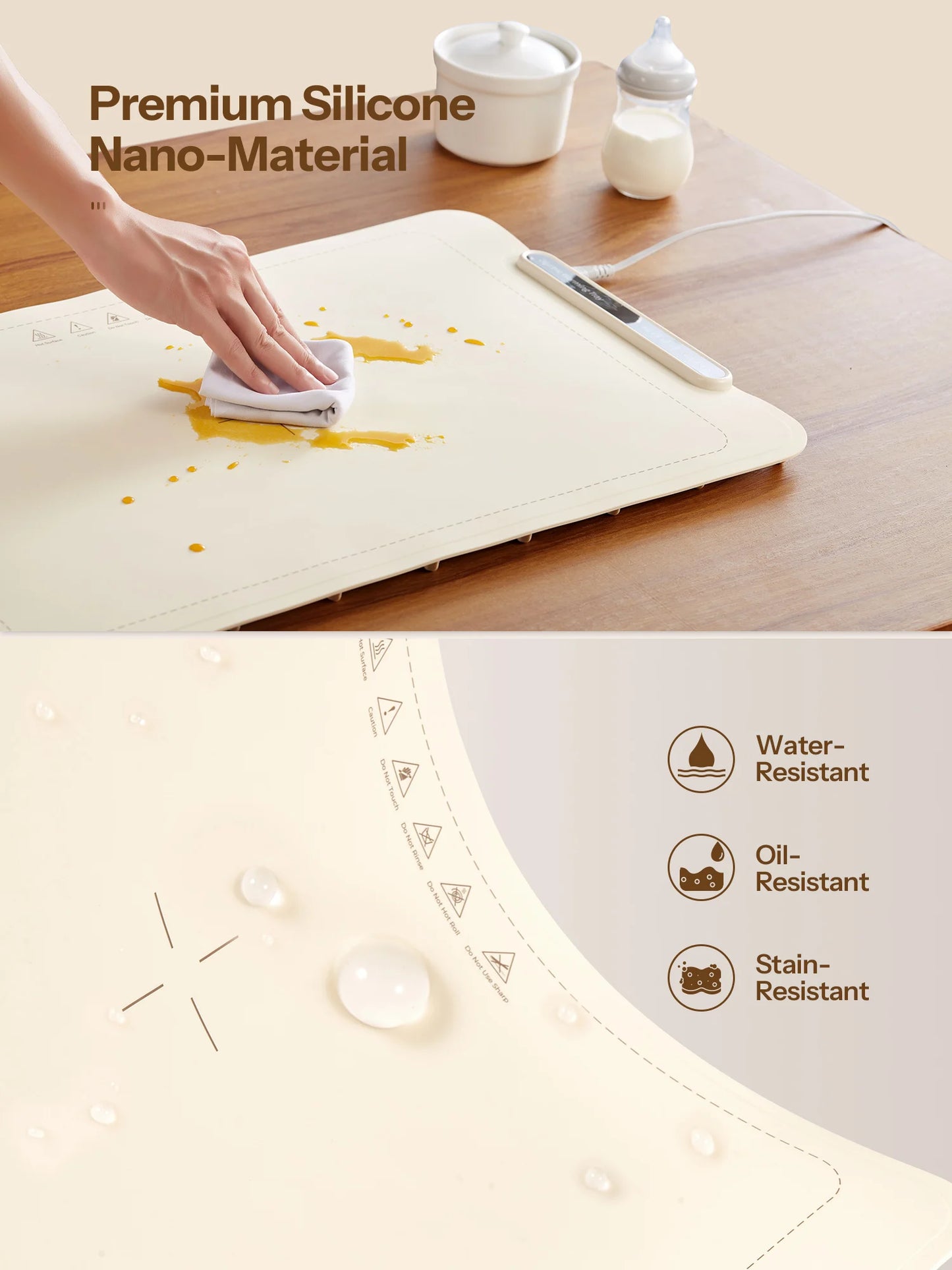 Yabano Electric Warming Tray Foldable Food Warmer With 3 Temperature Settings