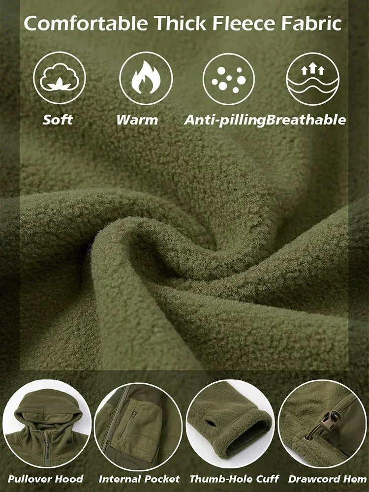 ReFire Gear Fleece Tactical Jacket For Outdoor Hiking Winter Warm