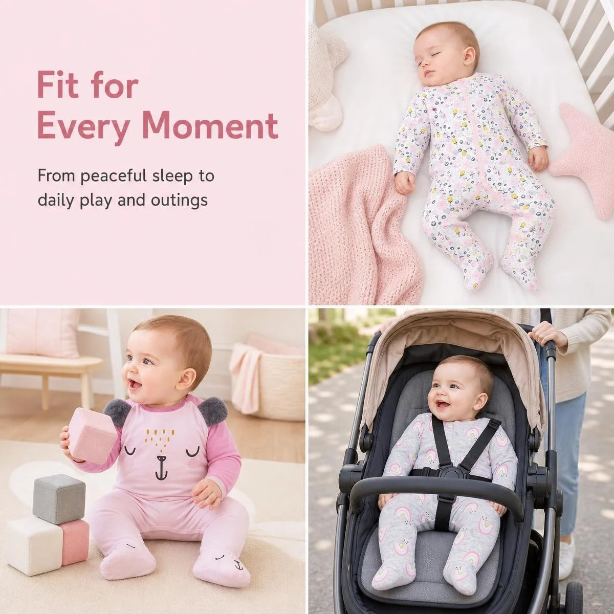 Jy Cozy Cotton Baby Short Sleeve Snap Closure Bodysuit Set
