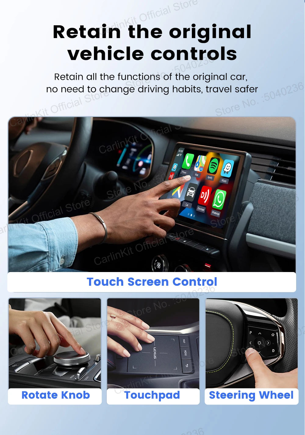 Carlinkit X1CA Baidu Carlife Wireless CarPlay Adapter 2In1