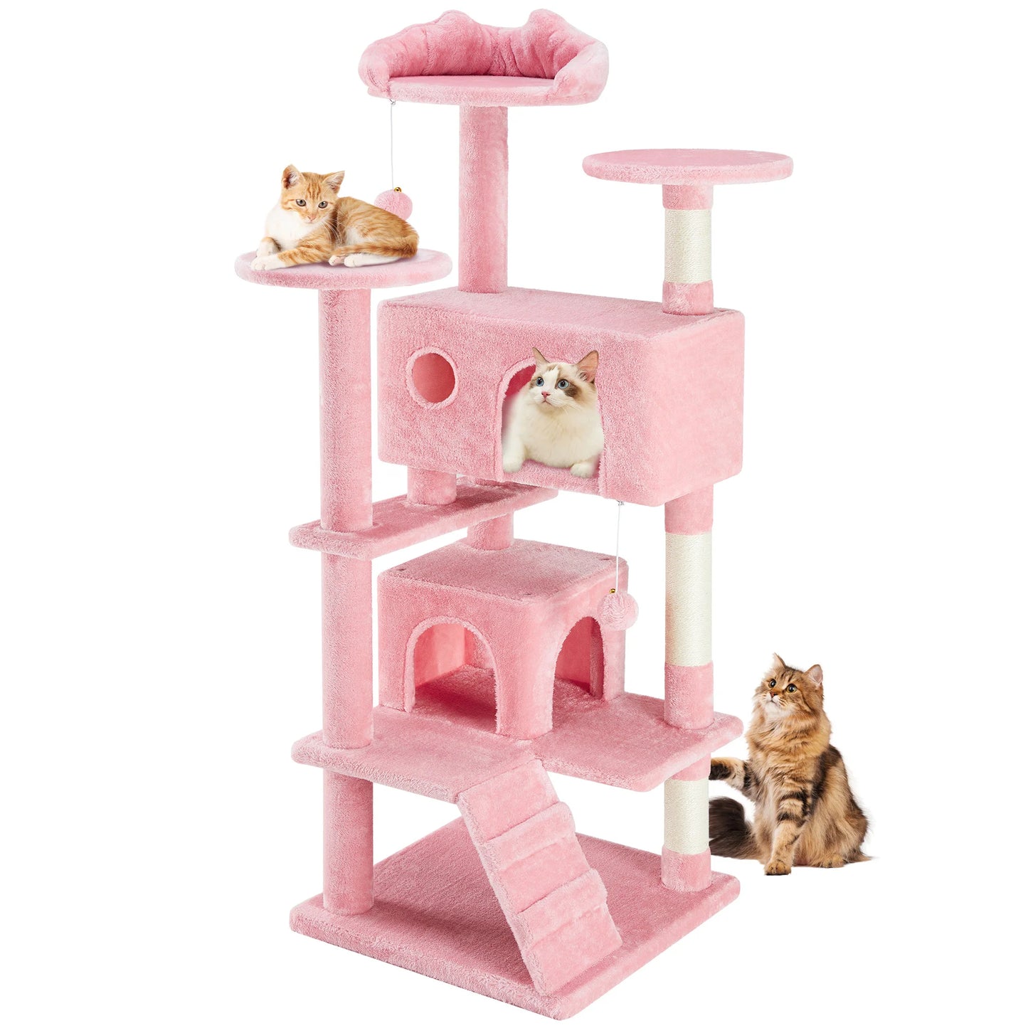 JHK Four-Level Cat Tree Tower Play House With Sisal Scratching