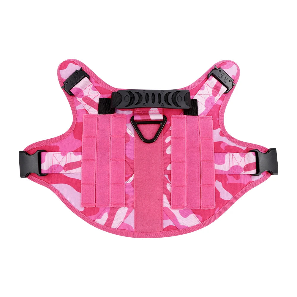 Petravel Dog Harness Tactical Training Vest Nylon Adjustable Camouflage Pattern