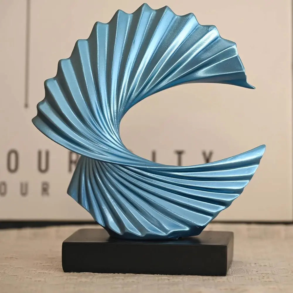 Abstract Ocean Wave Resin Tabletop Sculpture For Home Decor