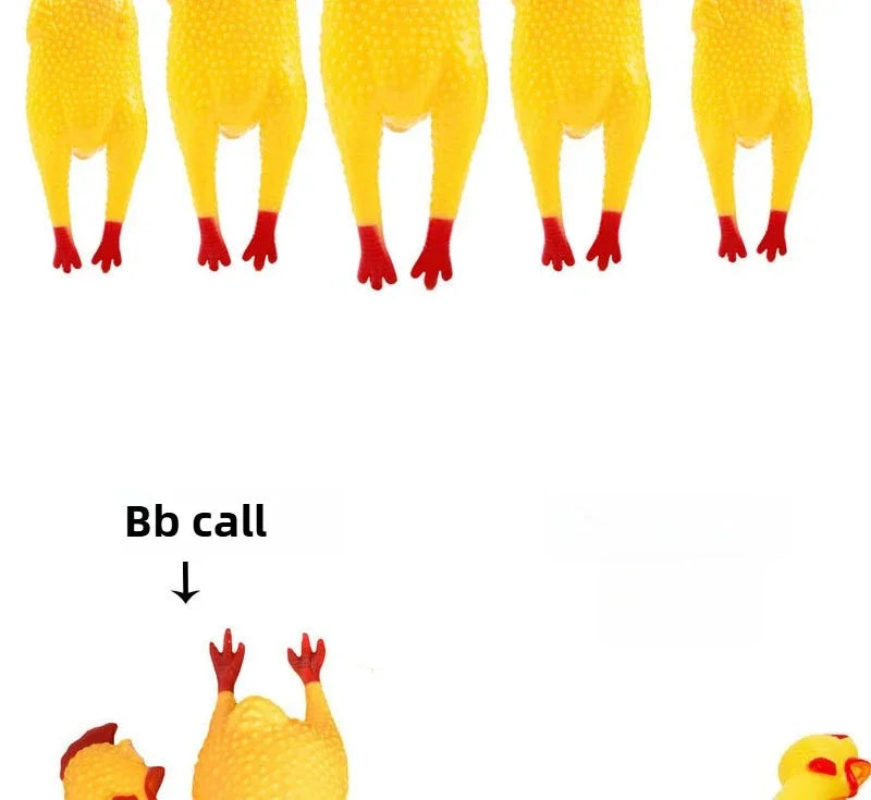 DKSTINYE Squeaky Chicken Dog Toy Rubber Chew Squeaker