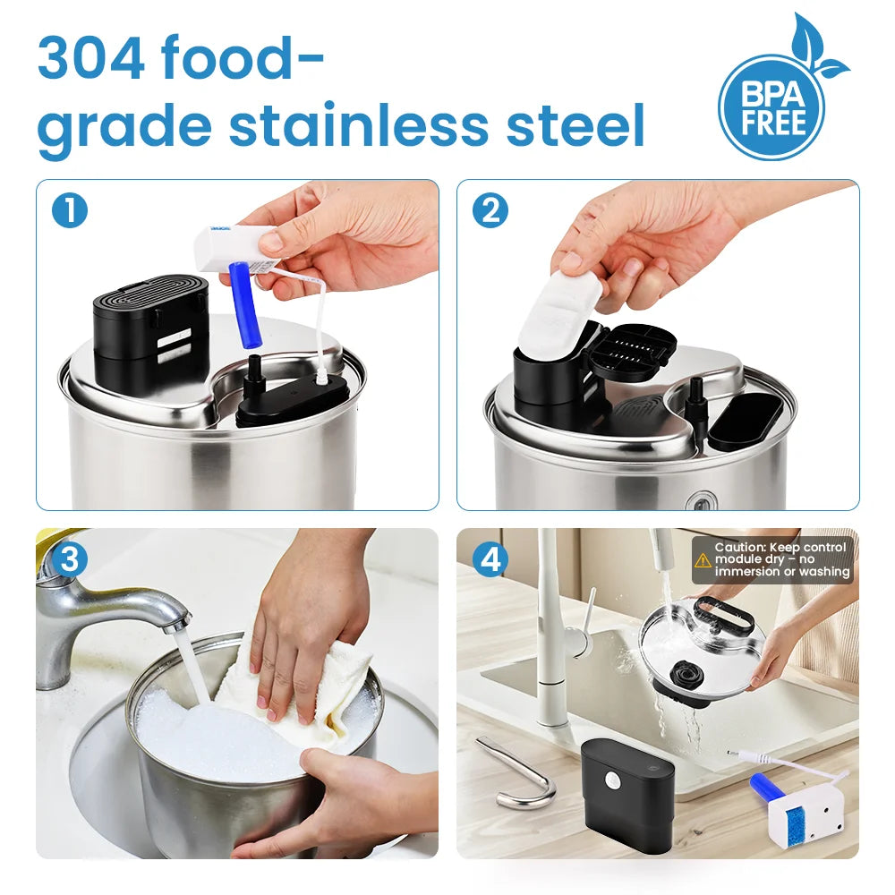 Cityflee Smart Stainless Steel Cat Water Fountain Dispenser