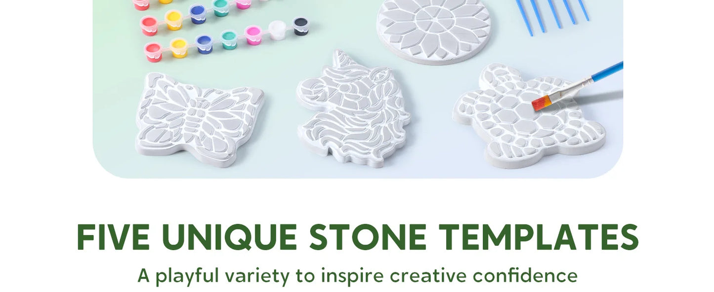 Joyfy Kids Stepping Stones Painting Kit Five Garden Stones Set