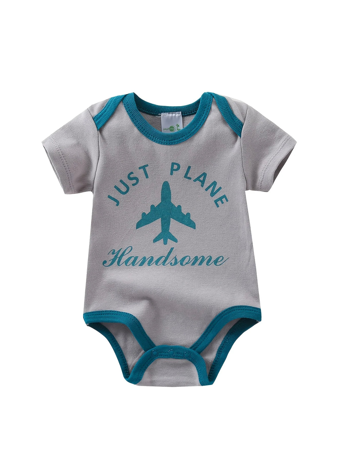 Baby Boy Cotton Short Sleeve Rompers Airplane Bow Tie Design