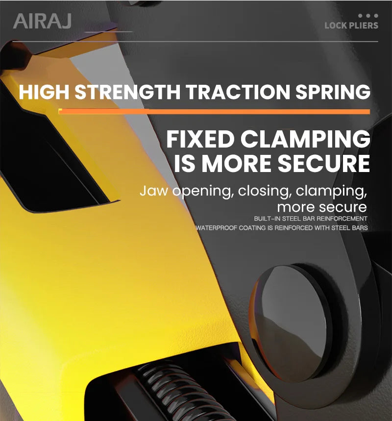 AIRAJ 5 Piece Locking Pliers Set Quick Release Curved Mouth