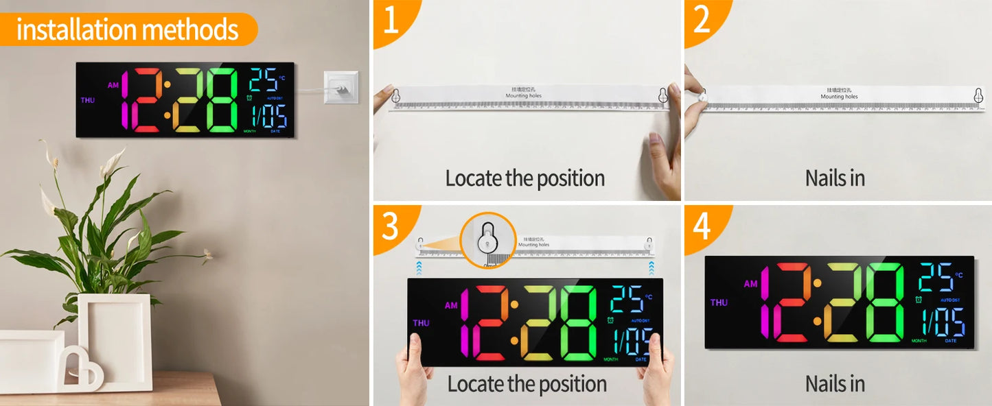 Hign-concerned Digital Wall Clock With LED Display Remote