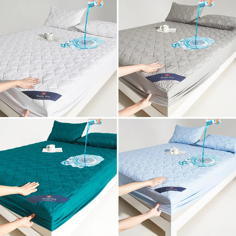 Waterproof Mattress Protector Set 3 Piece Soft Breathable Sheet Pillowcase