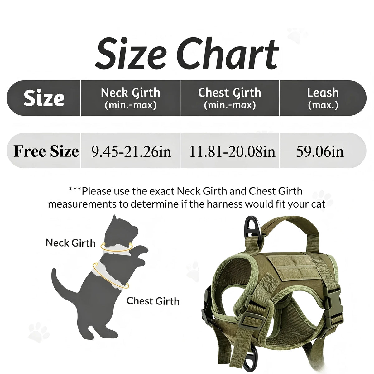 Tactical Cat Harness and Leash Set