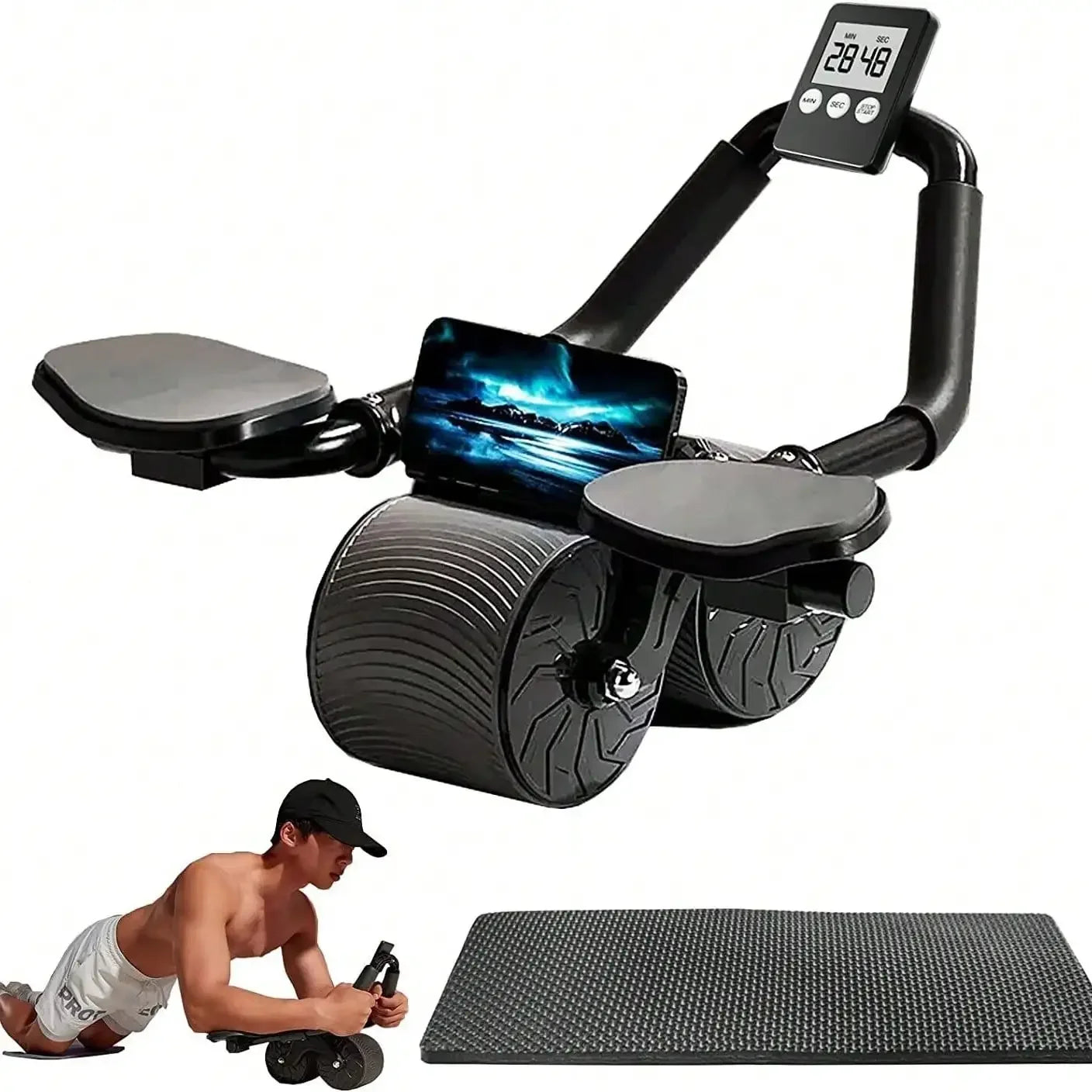 Ab Roller Wheel For Core Muscle Training With Timer Design