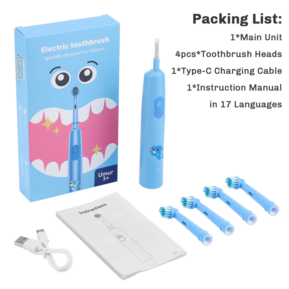 AFDEAL Rotating Electric Toothbrush With 4 Heads And 5 Modes