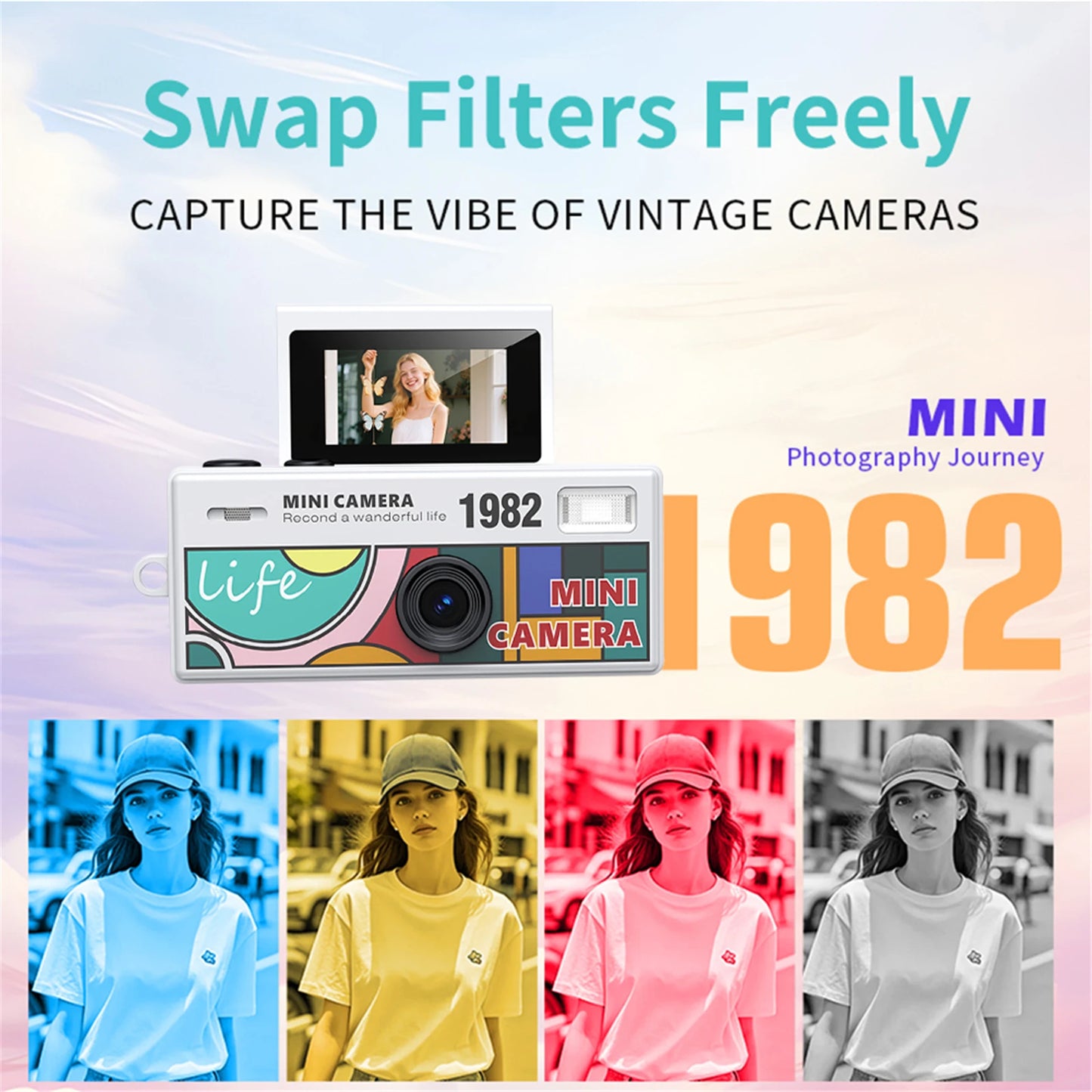 Shunmaii Retro Small Video Recorder Camcorder 1080P For Travel Vlog