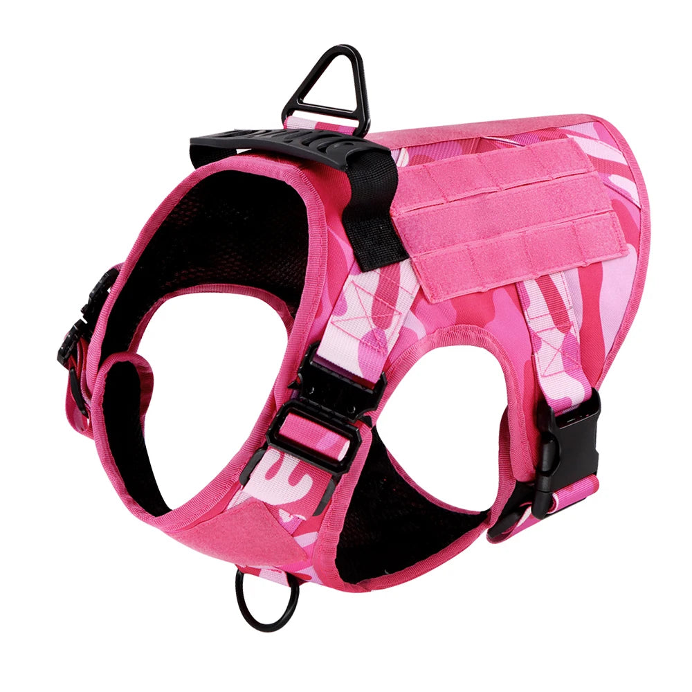 Petravel Dog Harness Tactical Training Vest Nylon Adjustable Camouflage Pattern