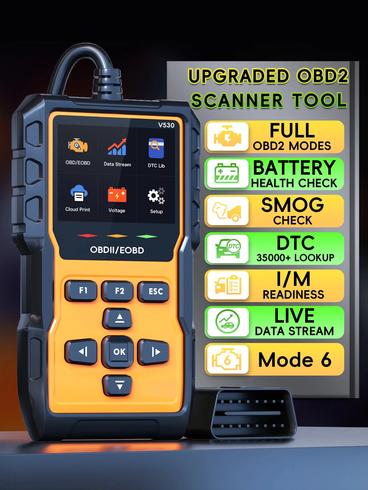 Hign-concerned OBD2 Scanner Diagnostic Tool Check Engine Codes Mode 6 8 Car Diagnostic Scan With Reset